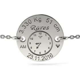 Model Birthday Clock stříbrný řetízkový náramek
