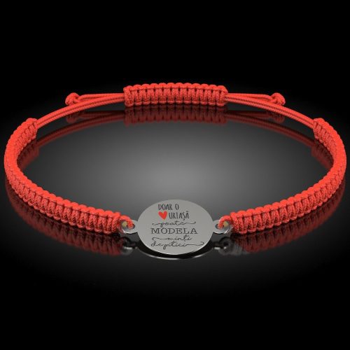 Stříbrný náramek se vzorem šňůrky Jen srdce