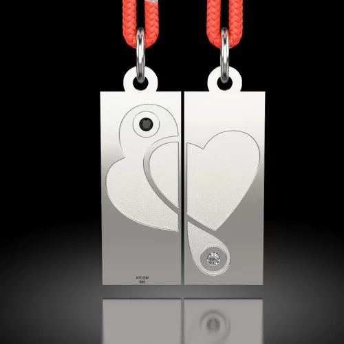 Stříbrný přívěsek Love of Hearts se šňůrkou