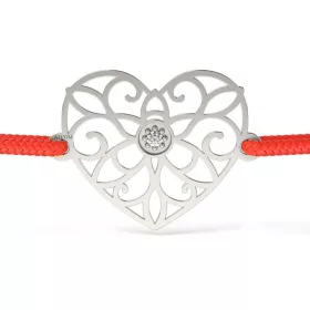 Stříbrný náramek s diamantem model Lace heart