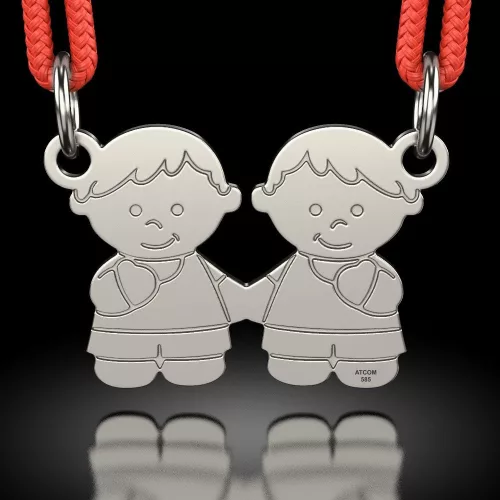 Stříbrný přívěsek se šňůrkovým modelem Brother's Boy