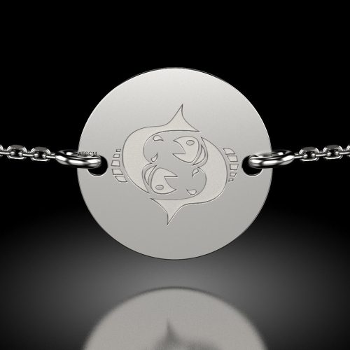 Stříbrný řetízkový náramek model Ryby