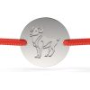 Stříbrný náramek s červenou šňůrkou model1 Aries