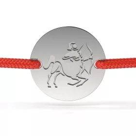   Stříbrný náramek s červeným provázkem model Sagittarius