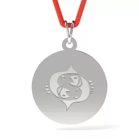Stříbrný přívěsek se šňůrkou se vzorem ryb