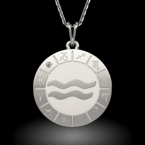 Stříbrný řetízek s přívěskem model Aquarius