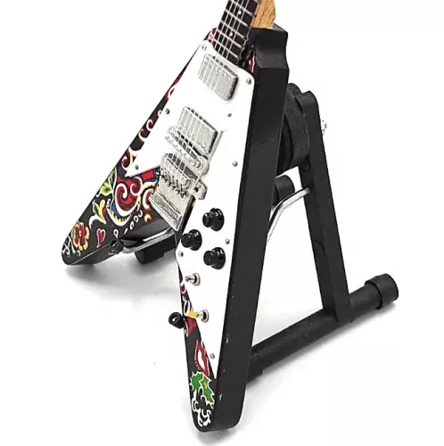 Miniatură chitara Indomini MGT-1182, Jimi Hendrix Psychedelic F. V, lemn de mahon, plastic și metal