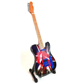   Miniatură muzicala Indomini, Rolling Stones Keith Richards, lemn de mahon, înălțime 27,5 cm, lățime 9 cm