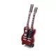 Miniatură chitara Indomini BMG-020, 15cm Jimmy Page style, lemn de mahon, plastic și metal, 15,5 x 6 x 0,4 cm, stil clasic