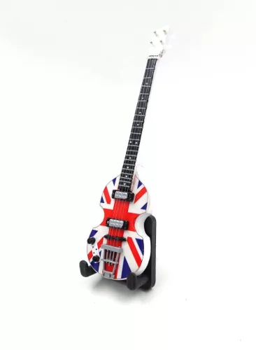 Miniatură chitara Indomini BMG-028, 15cm Paul McCartney style, lemn de mahon, 15,5 x 6 x 0,4 cm