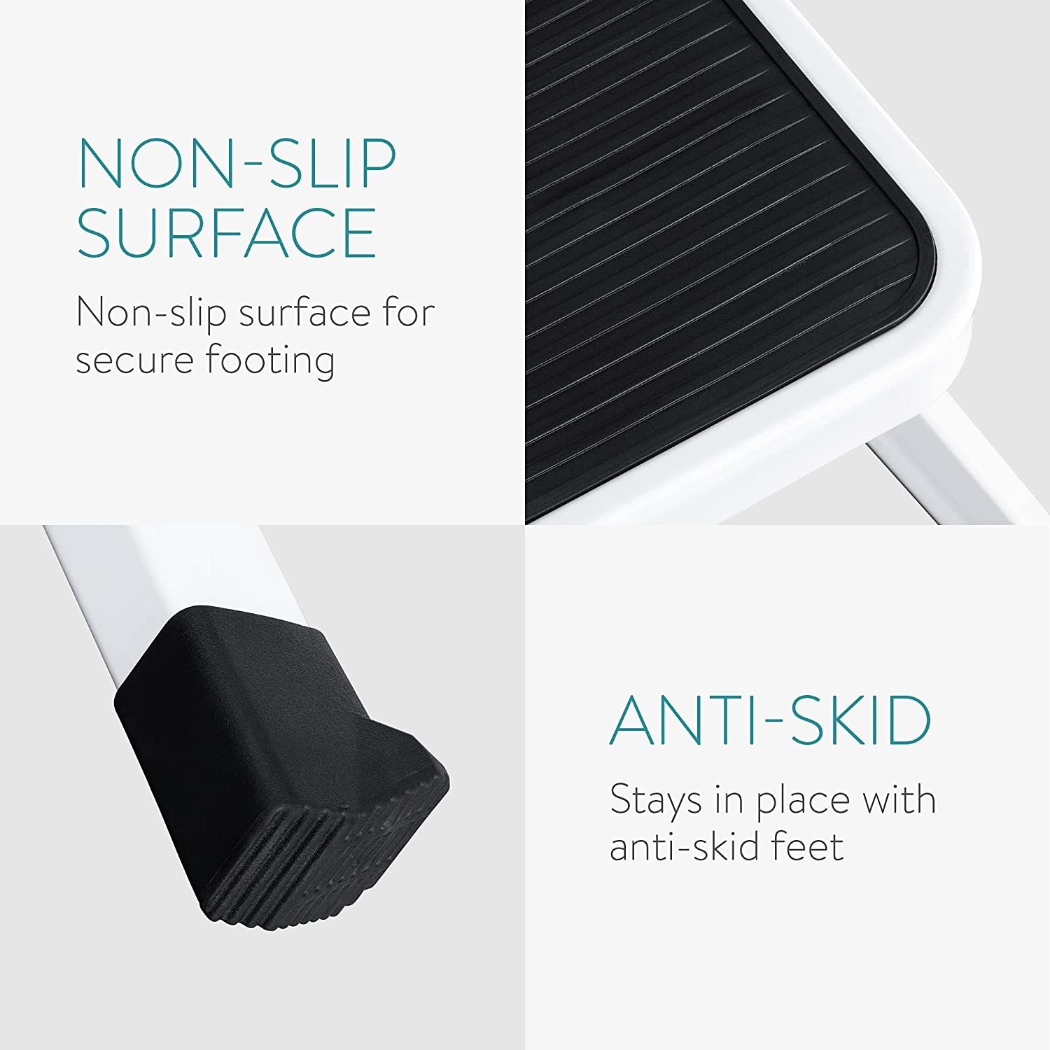 Skládací stolička Navaris 1 stupeň, 45.7x33x17.2 cm, nosnost 150 kg, kov